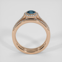 0.55 Ct. Greenish Blue Sapphire Ring, 14K Rose Gold 3