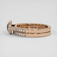 0.55 Ct. Greenish Blue Sapphire Ring, 18K Rose Gold 4