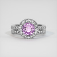 2.07 Ct. Pinkish Purple Sapphire Ring, 14K White Gold 1