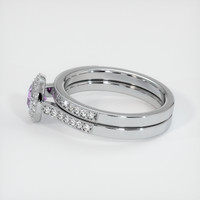 0.65 Ct. Pinkish Purple Sapphire Ring, 14K White Gold 4