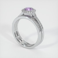 0.65 Ct. Sapphire Ring, 18K White Gold 2