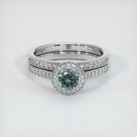 0.65 Ct. Sapphire Ring, 18K White Gold 1
