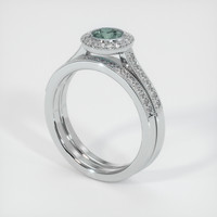 0.64 Ct. Sapphire Ring, 18K White Gold 3