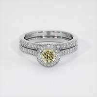 0.78 Ct. Sapphire Ring, 18K White Gold 1