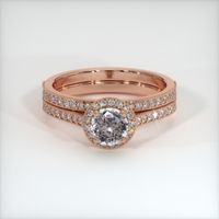 0.88 Ct. Grey Sapphire Ring, 14K Rose Gold 1
