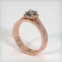0.88 Ct. Grey Sapphire Ring, 14K Rose Gold 2