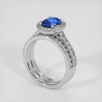1.97 Ct. Blue Sapphire Ring, 18K White Gold 2