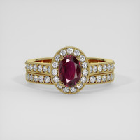 0.89 Ct. Ruby Ring, 14K Yellow Gold 1