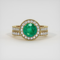 1.29 Ct. Emerald Ring, 18K Yellow Gold 1