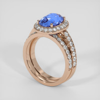 3.53 Ct. Blue Sapphire Ring, 14K Rose Gold 2