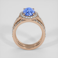 3.53 Ct. Blue Sapphire Ring, 14K Rose Gold 3