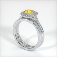 0.90 Ct. Yellow Sapphire Ring, Platinum 950 2