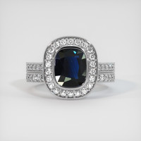 2.12 Ct. Blue Sapphire Ring, 14K White Gold 1