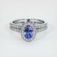 0.79 Ct. Sapphire Ring, 14K White Gold 1