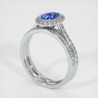 0.79 Ct. Sapphire Ring, 14K White Gold 2