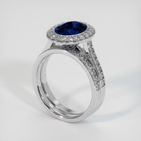 2.61 Ct. Sapphire Ring, 18K White Gold 2