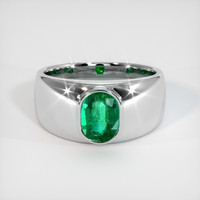 1.08 Ct. Emerald Ring, Platinum 950 1