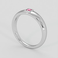 0.04 Ct. Pinkish Red Red Beryl Ring, Platinum 950 2