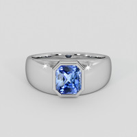 1.29 Ct. Blue Sapphire Ring, Platinum 950 1