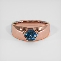 1.09 Ct. Greenish Blue Sapphire Ring, 14K Rose Gold 1