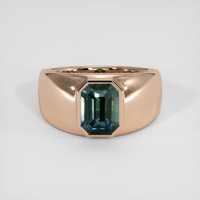 2.52 Ct. Greenish Blue Sapphire Ring, 18K Rose Gold 1