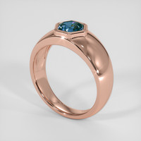 1.09 Ct. Greenish Blue Sapphire Ring, 18K Rose Gold 2