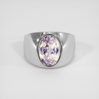 5.41 Ct. Pinkish Purple Kunzite Ring, Silver 1