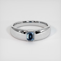 0.49 Ct. Blue Sapphire Ring, 10K White Gold 1