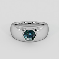 0.96 Ct. Bluish Green Sapphire Ring, 10K White Gold 1