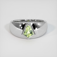 0.78 Ct. Greenish Yellow Sapphire Ring, 10K White Gold 1