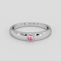 0.04 Ct. Pinkish Red Red Beryl Ring, 14K White Gold 1