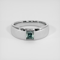 0.46 Ct. Bluish Green Sapphire Ring, 14K White Gold 1