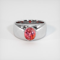 2.04 Ct. Padparadscha Sapphire Ring, 14K White Gold 1