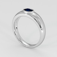 0.49 Ct. Blue Sapphire Ring, 14K White Gold 2