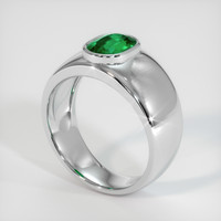 1.08 Ct. Emerald Ring, 18K White Gold 2