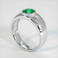 0.83 Ct. Emerald Ring, 18K White Gold 2
