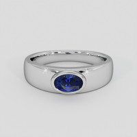 0.66 Ct. Blue Sapphire Ring, 18K White Gold 1