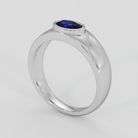 0.66 Ct. Blue Sapphire Ring, 18K White Gold 2