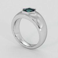 0.96 Ct. Bluish Green Sapphire Ring, 18K White Gold 2