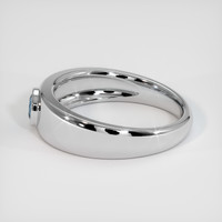 0.34 Ct. Greenish Blue Sapphire Ring, 18K White Gold 4