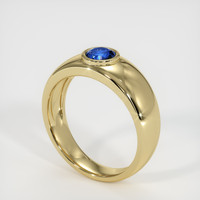 0.77 Ct. Blue Sapphire Ring, 10K Yellow Gold 2