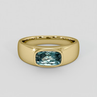 1.26 Ct. Greenish Blue Sapphire Ring, 10K Yellow Gold 1
