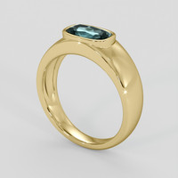 1.26 Ct. Greenish Blue Sapphire Ring, 10K Yellow Gold 2
