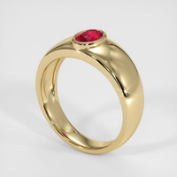 0.64 Ct. Ruby Ring, 14K Yellow Gold 2