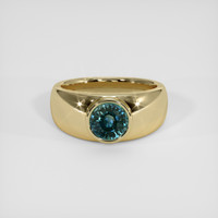 1.33 Ct. Greenish Blue Sapphire Ring, 14K Yellow Gold 1