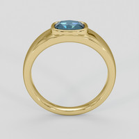 0.83 Ct. Greenish Blue Sapphire Ring, 14K Yellow Gold 3