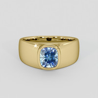 1.21 Ct. Greenish Blue Sapphire Ring, 18K Yellow Gold 1