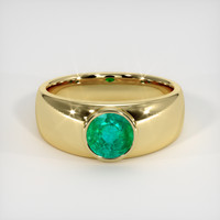 0.83 Ct. Emerald Ring, 18K Yellow Gold 1