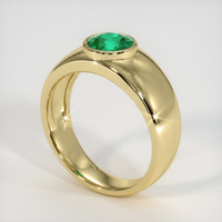 0.83 Ct. Emerald Ring, 18K Yellow Gold 2