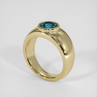 1.33 Ct. Greenish Blue Sapphire Ring, 18K Yellow Gold 2